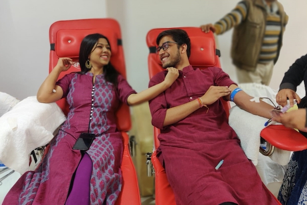people donating blood at a BloodConnect camp