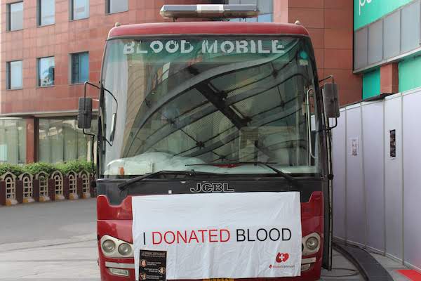 comfortable bus for blood donation